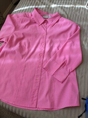 Fiorlini International Pink 3/4 Sleeve Stretch Shirt No Iron Button Front